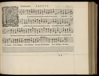 An illustration from Bassus. Livre de chansons a cinc parties : avec deux dialogues : a huit. D'Orlande de Lassus. (1581)