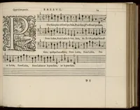 Picture 8 of 9 from Bassus. Livre de chansons a cinc parties : avec deux dialogues : a huit. D'Orlande de Lassus. (1581), leaf 34