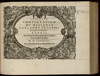 An illustration from Superius. Continuation du mellange d'Orlande de Lassus. A 3. 4. 5. 6. & dix parties. (1584)