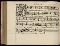 An illustration from Bassus. Continuation du mellange d'Orlande de Lassus. A 3. 4. 5. 6. & dix parties. (1584)