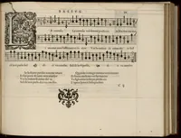 An illustration from Bassus. Continuation du mellange d'Orlande de Lassus. A 3. 4. 5. 6. & dix parties. (1584)