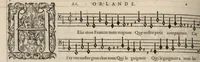 An illustration from Bassus. Continuation du mellange d'Orlande de Lassus. A 3. 4. 5. 6. & dix parties. (1584)