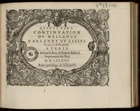 An illustration from Quinta pars. Continuation du mellange d'Orlande de Lassus. A 3. 4. 5. 6. & dix parties. (1584)
