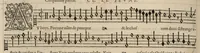 An illustration from Meslanges de la musique de Clau. Le Jeune a 4. 5. 6. 8. & 10. parties. Superius. (1587)