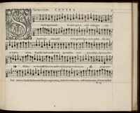 An illustration from Meslanges de la musique de Clau. Le Jeune a 4. 5. 6. 8. & 10. parties. Contra. (1587)