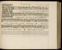 An illustration from Meslanges de la musique de Clau. Le Jeune a 4. 5. 6. 8. & 10. parties. Contra. (1587)