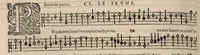 An illustration from Meslanges de la musique de Clau. Le Jeune a 4. 5. 6. 8. & 10. parties. Contra. (1587)