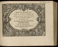 An illustration from Meslanges de la musique de Clau. Le Jeune a 4. 5. 6. 8. & 10. parties. Contra. (1587)
