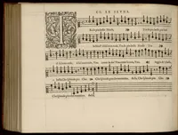 An illustration from Meslanges de la musique de Clau. Le Jeune a 4. 5. 6. 8. & 10. parties. Contra. (1587)