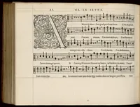 An illustration from Meslanges de la musique de Clau. Le Jeune a 4. 5. 6. 8. & 10. parties. Contra. (1587)