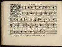 An illustration from Meslanges de la musique de Clau. Le Jeune a 4. 5. 6. 8. & 10. parties. Tenor (1587)