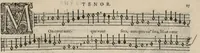 Picture 13 of 25 from Meslanges de la musique de Clau. Le Jeune a 4. 5. 6. 8. & 10. parties. Tenor (1587), leaf 52