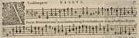 An illustration from Meslanges de la musique de Clau. Le Jeune a 4. 5. 6. 8. & 10. parties. Bassus. (1587)