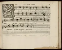 An illustration from Meslanges de la musique de Clau. Le Jeune a 4. 5. 6. 8. & 10. parties. Quinta pars. (1587)