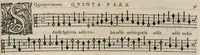 An illustration from Meslanges de la musique de Clau. Le Jeune a 4. 5. 6. 8. & 10. parties. Quinta pars. (1587)