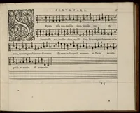An illustration from Meslanges de la musique de Clau. Le Jeune a 4. 5. 6. 8. & 10. parties. Sexta pars. (1587)