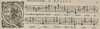 An illustration from Meslanges de la musique de Clau. Le Jeune a 4. 5. 6. 8. & 10. parties. Sexta pars. (1587)
