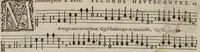 An illustration from Cinquiesme. Le printemps de Claud. Le Jeune, natif de Valentienne, compositeur de la musique de la chambre du Roy. A deux. 3. 4. 5. 6 et 8 parties. Editeur : Adresse transcrite de la page de titre : A Paris. Par la veufve R. Ballard, & son fils Pierre Ballard imprimeur en musique du Roy, deumeurans rue S. Jehan de Beauvais à l'enseigne du Mont Parnasse. M. DCIII. Avec privilege de Sa Majesté. (1603)