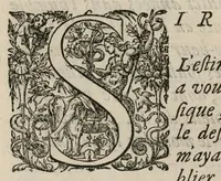 An illustration from Aeternae Henrici magni, gallorum, navarrorumque Regis potentissimi, ac Clementissimi memoriae. Et Ludovici justi : eius filii. Gallorum, navarrorumque Regis christianissimi, atque inuictissimi. Nicolaus Formé, regiae musicae praefectus. Missam hanc duobus choris ac quatuor voc. compositam, vovet et consecrat. Secundus chorus. Quinta-pars. (1638)