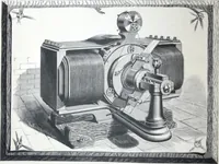 An illustration from Van Depoele Electric Light Company manufacture single and multiple current dynamo electric machines, motors, electric lamps and electro-plating apparatus ... (1884)