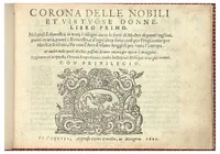 Picture 1 of 17 from Corona delle nobili et virtuose donne. Libro Primo (1601), leaf 0