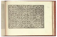 An illustration from Gioiello della corona per le nobili et virtuose donneLibro quarto nel qual si dimostra in varii dissegni tutte le sorti di mostre di punti tagliati, punti in aria, puntireticello... Nuovamente posto in luce. (1601)