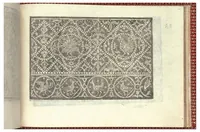 An illustration from Gioiello della corona per le nobili et virtuose donneLibro quarto nel qual si dimostra in varii dissegni tutte le sorti di mostre di punti tagliati, punti in aria, puntireticello... Nuovamente posto in luce. (1601)