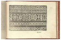 An illustration from Gioiello della corona per le nobili et virtuose donneLibro quarto nel qual si dimostra in varii dissegni tutte le sorti di mostre di punti tagliati, punti in aria, puntireticello... Nuovamente posto in luce. (1601)