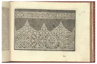 An illustration from Corona delle nobili, et virtuose donne. Libro Secondo: nel quale si dimostra in varij dissegni molte tutti le forti di mostre di punti tagliati, punti in aria, punti à reticello,d’ogni altra forte, cosi per freggi, come per merlirosette, che con paco l’si vsano hoggidi per tutta l'Europa. (1601)