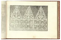 An illustration from Corona delle nobili, et virtuose donne. Libro Secondo: nel quale si dimostra in varij dissegni molte tutti le forti di mostre di punti tagliati, punti in aria, punti à reticello,d’ogni altra forte, cosi per freggi, come per merlirosette, che con paco l’si vsano hoggidi per tutta l'Europa. (1601)