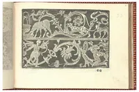 An illustration from Corona delle nobili, et virtuose donne. Libro Secondo: nel quale si dimostra in varij dissegni molte tutti le forti di mostre di punti tagliati, punti in aria, punti à reticello,d’ogni altra forte, cosi per freggi, come per merlirosette, che con paco l’si vsano hoggidi per tutta l'Europa. (1601)