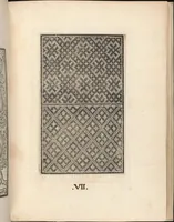 An illustration from Esemplario di lavori, dove le tenere fanciullealtre donne nobile potranno facilmente imparare il modoordine di lavorare, cusire, raccamare,finalmente far tutte quelle gentilezzelodevoli opere, le quali po' fare una donna virtuosa con laco [!] in mano, con li suoi compassi, misure. (1529)