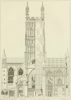 Picture 17 of 28 from The history and antiquities of the abbey and cathedral church of Gloucester : illustrated by a series of engravings of views, elevations, plans, and details of that edifice, with biographical anecdotes of eminent persons connected with the establishment (1829), leaf 36