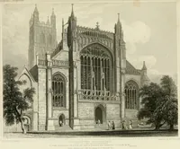 Picture 2 of 28 from The history and antiquities of the abbey and cathedral church of Gloucester : illustrated by a series of engravings of views, elevations, plans, and details of that edifice, with biographical anecdotes of eminent persons connected with the establishment (1829), leaf 8