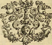 An illustration from Abcedario pittorico : nel quale compendiosamente sono descritte le patrie, i maestri, ed i tempi, ne' quali fiorirono circa quattro mila professori di pittura, di scultura, e d'architettura : diviso in tre parti ... (1704)