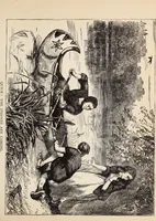 An illustration from Aboard the Mavis : it is told in this book how five boys and five girls cruise in the schooner "Mavis" about the east end of Long Island, and how, in (1880)