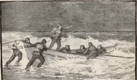 Picture 28 of 76 from Aboard the Mavis : it is told in this book how five boys and five girls cruise in the schooner "Mavis" about the east end of Long Island, and how, in (1880), leaf 76