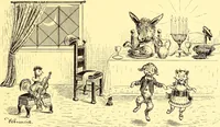 An illustration from [A book of cheerful cats and other animated animals (1892)