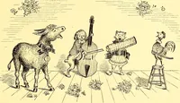 An illustration from [A book of cheerful cats and other animated animals (1892)