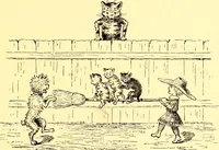 An illustration from [A book of cheerful cats and other animated animals (1892)