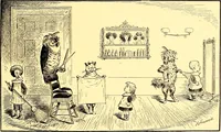 An illustration from [A book of cheerful cats and other animated animals (1892)