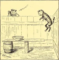 An illustration from [A book of cheerful cats and other animated animals (1892)