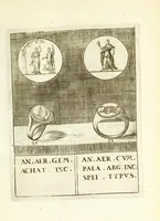 An illustration from Abrahami Gorlaei Antverpiani Dactyliotheca, seu, Annulorum sigillarium quorum apud priscos tam Graecos quam Romanos usus e ferro, aere, argento & auro promptvarivm : accesserunt variarum gemmarvm quibus antiquitas in sigillando uti solita scalptvrae (1601)