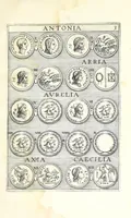 An illustration from Abrahami Gorlaei Antverpiani thesaurus numismatum Romanorum aureorum, argenteorum, aereorum ad familias eius urbis spectantium usque ad obitum Augusti : accessere eiusdem paralipomena seu typi numorum Romanorum quos a Fulvio Ursino partim non editos omnino partim non ita editos idem possidet (1609)