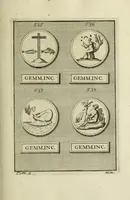Picture 131 of 170 from Abrahami Gorlaei antverpiani Dactyliothecae, seu, Annulorum sigillarium quorum apud priscos tam Graecos quam Romanos usus, ex ferro, aere, argento & auro promptuarii pars prima[-secunda] : collectis aliunde & ineditis & editis annulorum figuris auctior (1695), leaf 340