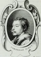 An illustration from Abregé de la vie des fameux peintres : avec leurs portraits gravés en taille-douce, les indications de leurs principaux ouvrages, quelques réflexions sur leurs caractéres, et la maniere de connoître les desseins des grands maîtres (1745)