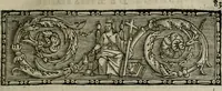 An illustration from Abregé de l'histoire de l'Ordre de S. Benoist, où, il est parlé des saints, des hommes illustres, de la fondation, & des principaux évenemens des monasteres : le tout tiré des actes des saints, des chroniques, & des chartes des monasteres, & d'autres anciens monumens & accompagné d'une table chronologique (1684)