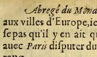 An illustration from Abregé du monde ou Discours général de ses parties. : Où il est traitté [sic] de leurs noms, qualités & divisions: des gouvernements, forces & richesses des païs; de la religion & meurs [sic] des inhabitans. (1646)