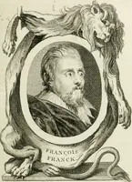 An illustration from Abrégé de la vie des plus fameux peintres, avec leurs portraits gravés en taille-douce, les indications de leurs principaux ouvrages, quelques réflexions sur leurs caractères, et la maniere de connoître les desseins et les tableaux des grands maîtres (1762)