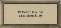 An illustration from Abridged specimen book, type : nickel-alloy on universal line comprising a price list of types, borders, leads and slugs, brass rule, brass galleys ; miscellaneous cuts and general supplies for printers (1906)